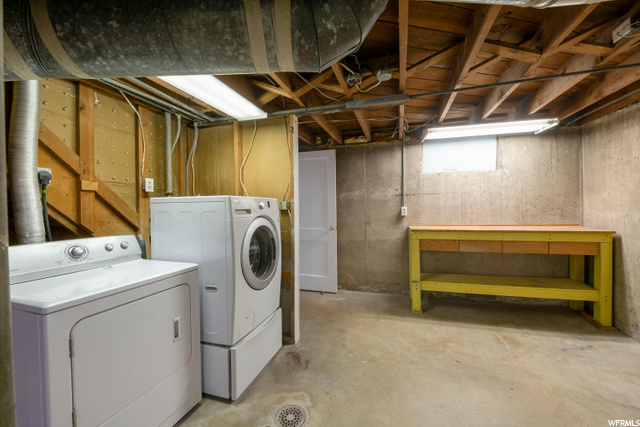 Basement laundry area