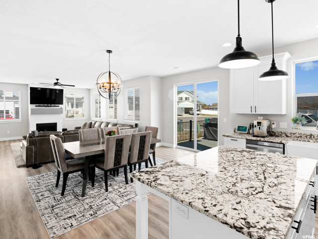 Open Kitchen, dining and living