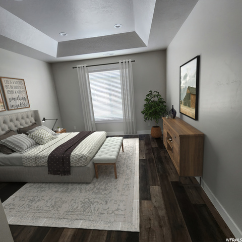 Bedroom virtually staged