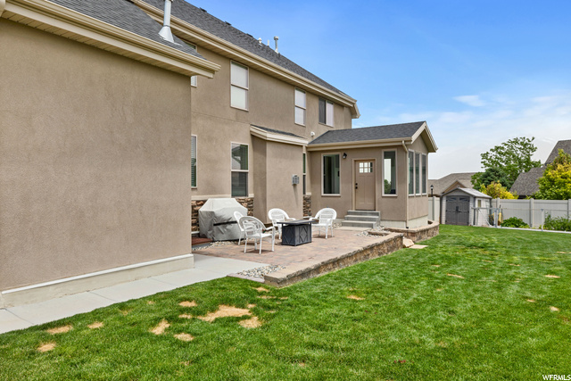 Exterior space with a yard