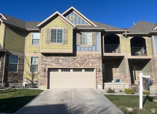 Beautiful townhome in East Eagle Mountain! *Lowest price per foot! On the Ranches Golf Course, right off hole number 10. This property has it all! Within minutes of all of the shopping and entertainment that Saratoga Springs and Lehi have to offer. This large townhome boasts over 3,100 square feet and has been updated! You'll enjoy an extremely large master bedroom with a private balcony and office space, 4 upstairs bedrooms, a laundry room next to the master bedroom, 2 family rooms, a fully finished modern basement, and a large driveway for additional parking. All appliances are included - fridge, washer and dryer. The backyard area can be fenced in for additional privacy and to secure any pets. Entertain inside or out with ease! This property has it all and is one of the best values for its size!