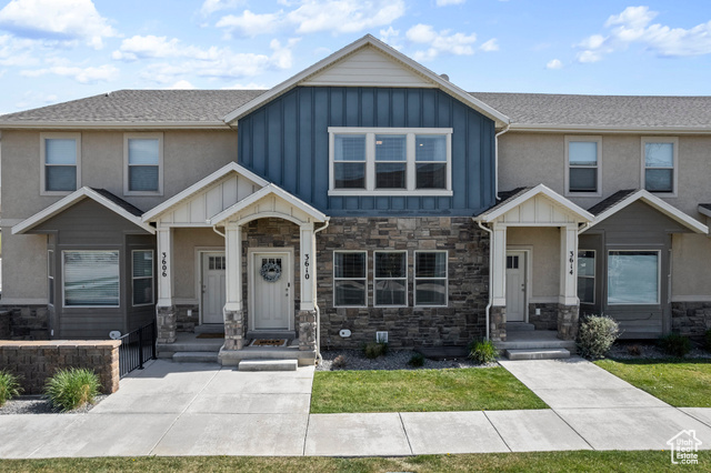 GRAND OPENING | OPEN HOUSE | SATURDAY | APRIL 27TH | 12-2PM Offered by its ORIGINAL OWNER, this beautifully upgraded home spanning over 2500 SQUARE FEET with an ideal floor plan is now availablefor you! Summer is going to be a blast in this well planned community with an abundance of amenities such as beautiful common areas, communityparks, a POOL AND HOT TUB, fitnessroom, and clubhouse. The light, bright, and thoughtfullylaid out main floor is theperfect place to gather with loved ones, with a conveniently located powder room and the living room overlooking a community green space.  The tasteful finishes in the kitchen such as QUARTZ COUNTERTOPS, updatedhardware, recessed lighting, and the OVERSIZED KITCHEN ISLAND that doubles as a table are so sleek and functional! This home offers a luxurious and OVERSIZED OWNERS SUITE with vaulted ceilings, a generous walk in closet, and SEPARATE TUB AND SHOWER in the en-suite, your perfect retreat after a long day. Other thoughtfulupgrades to this home include a WATER SOFTENER AND REVERSE OSMOSIS filtration system and a radon mitigation system for peace of mind. This homeownersassociation is a great value as your water, trash, landscaping care, and snow removalare taken care of for you. You'll have room to grow at your own pace in the unfinished basement, which is already plumbed for a bathroom. This is a rare opportunity to own a beautifully designed 2500 square foot home with a 2 CAR GARAGE and access to a pool for under $420,000 in Utah County. This home is ready for you and yourloved ones to move in and relax. Call the listing agents or your favorite Realtor to schedule your private showing, or we'll see you at the open house!  * Square footage figures are provided as a courtesy estimate only and were taken from similar listings in the neighborhood. Buyer is advised to obtain an independent measurement.