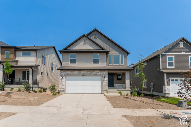 Craftsman house with a garage