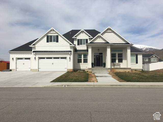 Enjoy living in this semi-custom build by Arive Homes! You'll have the best view of Spanish Fork Canyon from this home! Large windows on the east side of the home bring lots of light into the open concept main floor plan. Enjoy a spacious kitchen with an oversized pantry off of it. On the main floor, you have an office, great room, AND living room!! The primary bathroom has a ton of space for storage. Call today to make this yours!! *this home is under construction. pictures attached may reflect options that are not included in this specific build*