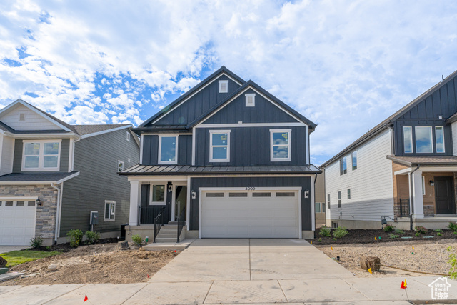 View of front facade with a garage