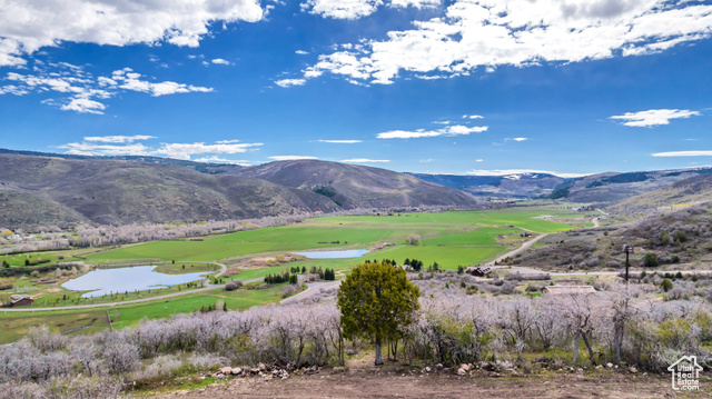 Lower Improved Building Pad Site View off Patrias Bench Road of Wolf Creek Ranch and Provo River and Uinta Range