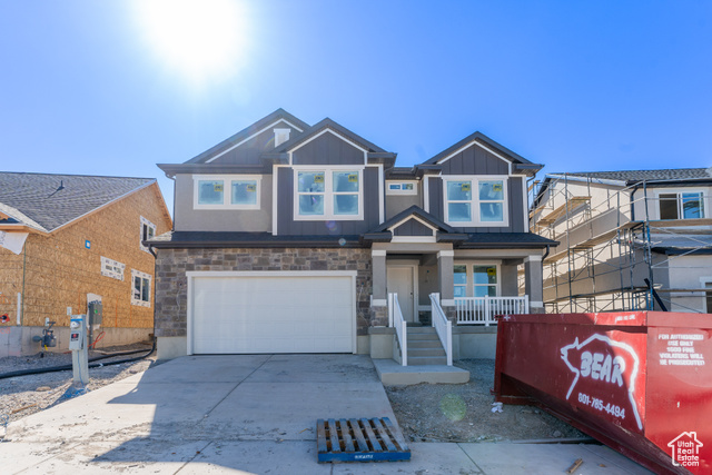 View of front of house with a garage