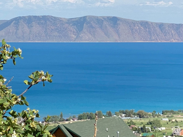 Water view with a mountain view