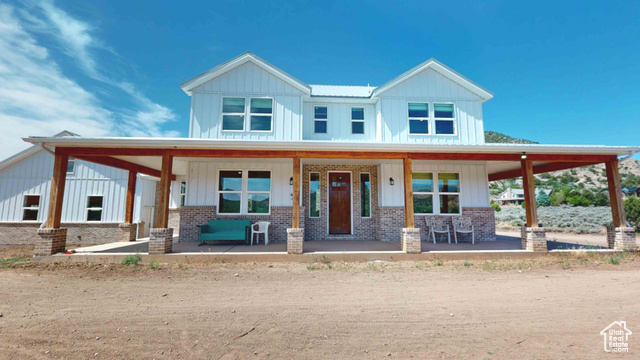 View of front facade with covered porch