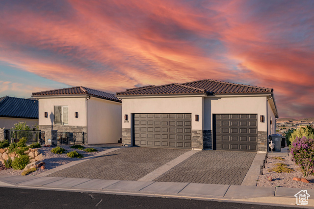 View of front of house with a garage