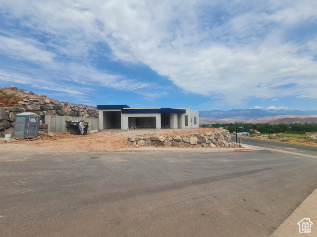 View of front facade featuring a mountain view