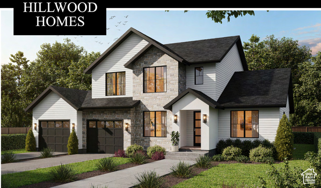 View of front of home with a garage