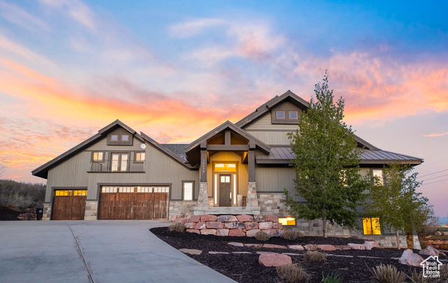 View of front of house with a garage