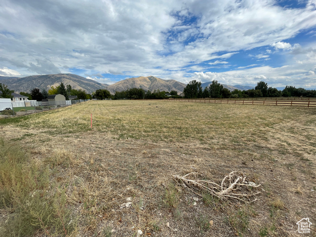 View of yard with a mountain view and a rural view