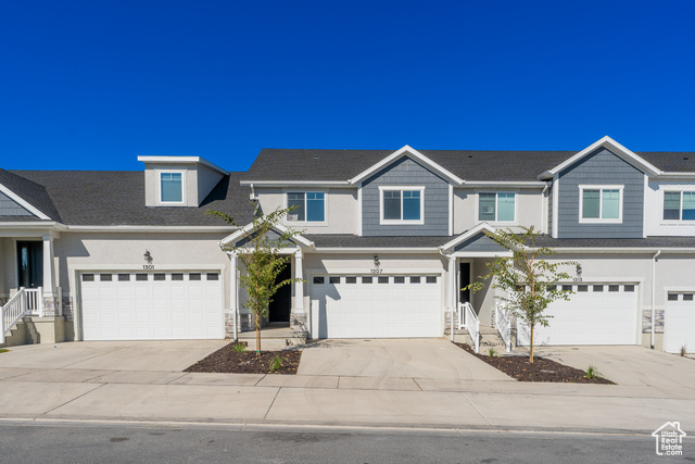 View of front of home with a garage