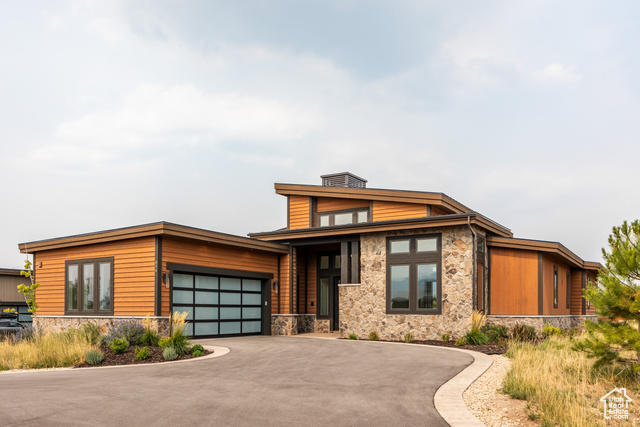 View of front of house with a garage