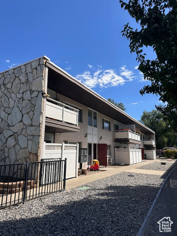 Exterior space with a balcony