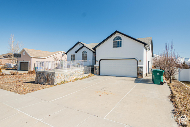 View of front facade with a garage