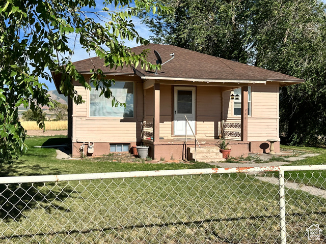 View of front of home with a front yard