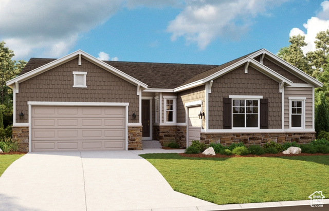 Craftsman house featuring a front yard