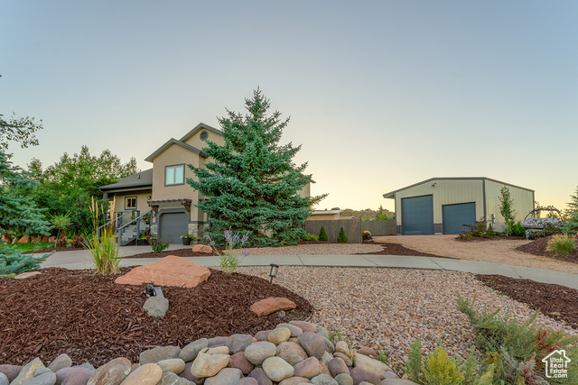 Lovely house with giant detached garage.