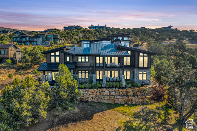 View of back house at dusk