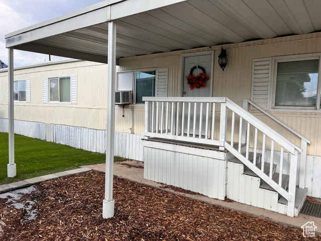 Entrance to property with cooling unit