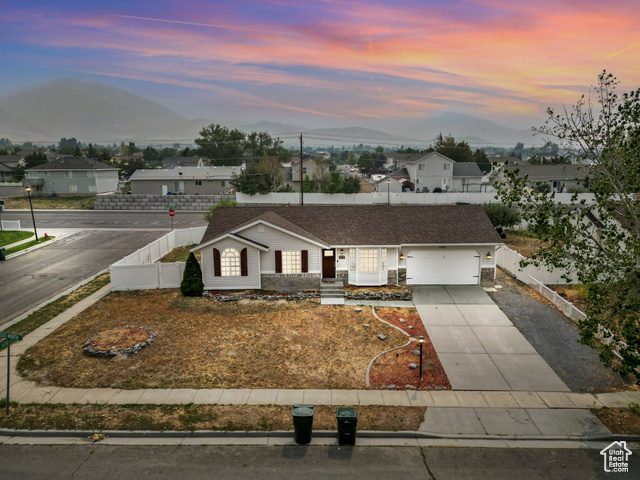 View of front of house with a garage