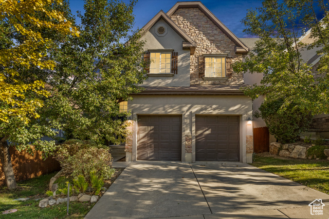 View of front of house featuring a garage