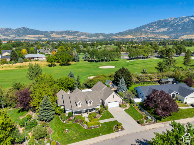 Aerial view featuring a mountain view