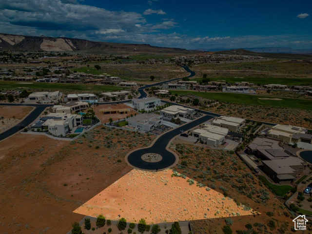 Drone / aerial view with a mountain view