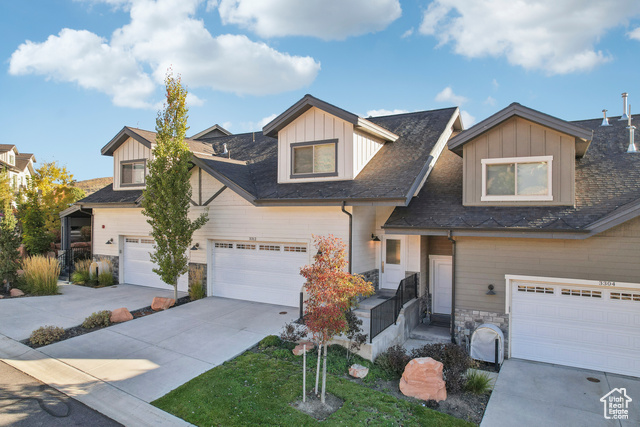 View of front of house with a garage