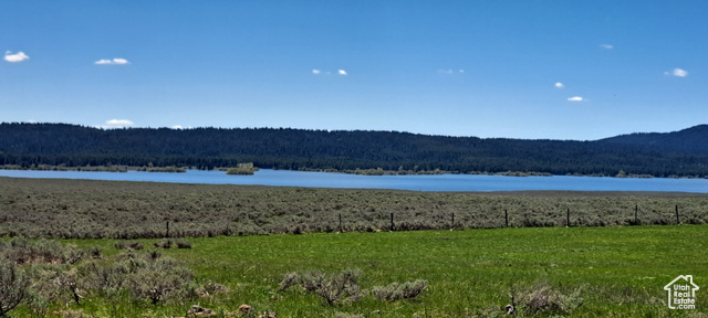 Water view with a mountain view