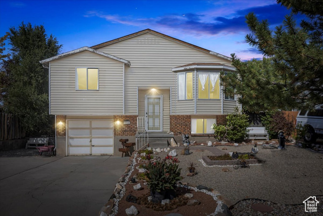 Bi-level home with a garage