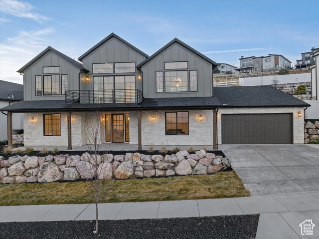 No Showings until open house Saturday 10 to Noon. 4.9% ! special financing available, conditions apply. Come and see this beautiful, brand new home! complete with luxury finishes, and astonishing views you'll enjoy while dining from the roof top deck. Enjoy everything "healthy Herriman" has to offer, from modern dining and shopping to near by fishing pond, walking, hiking, biking, and equestrian trails. This home is minutes from 3 canyons! Buyer and buyers agent to verify any and all info. 5th bedroom/2nd master does not have a closet and can be used as an office with its own bathroom.