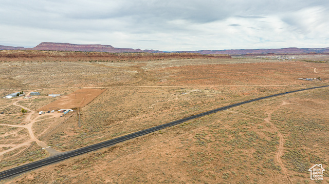 Aerial view with a mountain view and a rural view