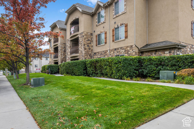 Discover the perfect blend of convenience and comfort in this beautifully designed main-level condo in Orem, Utah. Nestled in a sought-after neighborhood just minutes from BYU, UVU, shopping centers, the IHC medical-plex, and the area's best hiking, biking, and recreational activities, this property offers easy access to everything you need.  Step inside to a main level open floor plan featuring a spacious family room that flows seamlessly into a kitchen with a convenient pantry and plenty of cabinet space. The large primary bedroom boasts an ensuite bathroom with a walk-in closet, offering ample room for storage and relaxation. Two additional, well-sized bedrooms provide comfort and flexibility for family or guests.  Enjoy your own private patio and storage space, perfect for seasonal items or outdoor gear. This condo's prime location and layout make it ideal for homeowners or investors looking for a property close to top amenities in Orem. Covered parking spot number 98 included. Don't miss your chance to see this rare gem! HOA includes internet, water, sewer, trash & snow removal. HOA allows rentals.*Buyer to Call HOA to verify and confirm all information given*