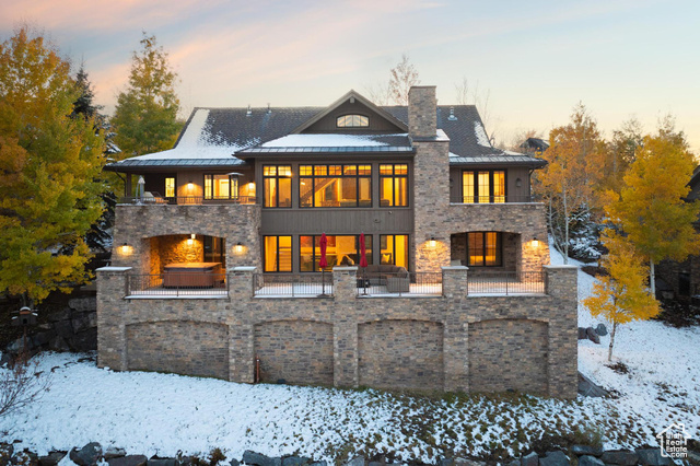 View of snow covered property