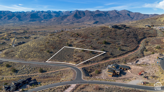 Aerial view featuring a mountain view