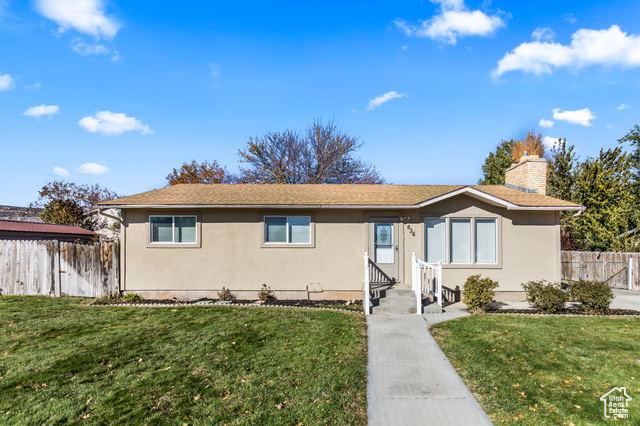 View of front of home with a front lawn