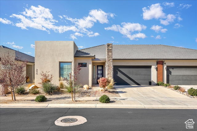 View of front of house with a garage