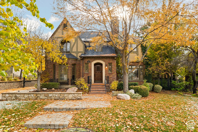 View of english style home