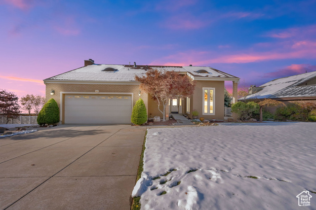 View of front of house featuring a garage