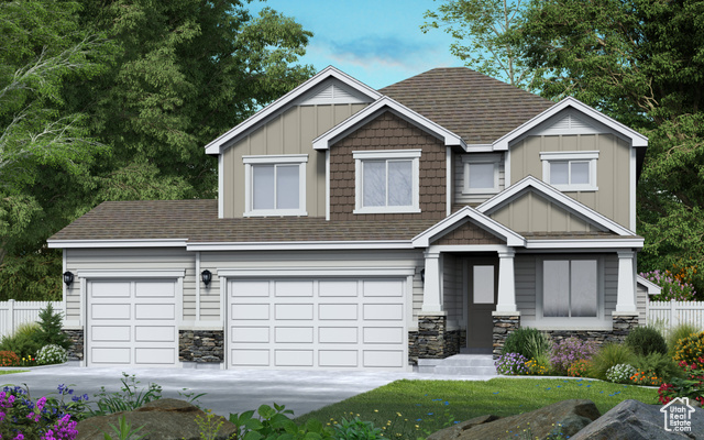 Craftsman-style house with a garage