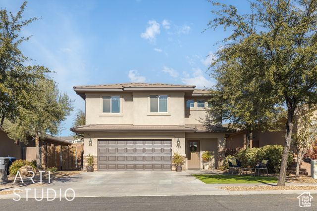 View of front facade with a garage