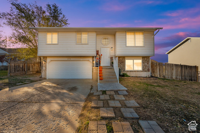 Split foyer home with a garage