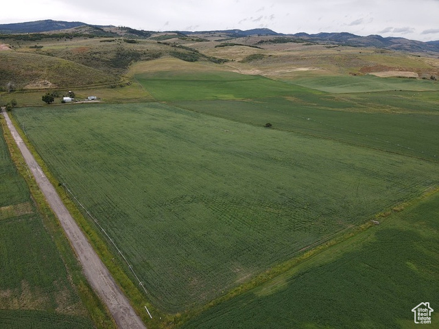 Aerial view featuring a mountain view and a rural view