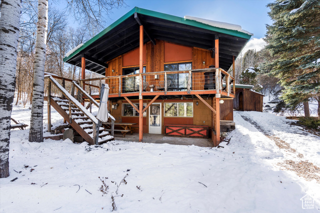 View of snow covered house