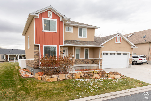 This lovely two-story is nestled in South Jordan near many great amenities and quick highway access. You're right by Daybreak without the large HOA fees too. You can enjoy killer mountain views from the sweet backyard or open up the gate to the surrounding, park-like greenspace. Inside you can enjoy the well cared for spaces - relax in front of the fireplace, soak in the big tub upstairs, or add some extra space and equity by finishing the basement.  And, the HVAC was updated in 2023!