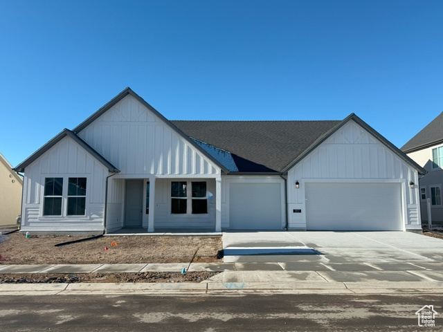 Modern farmhouse with a garage